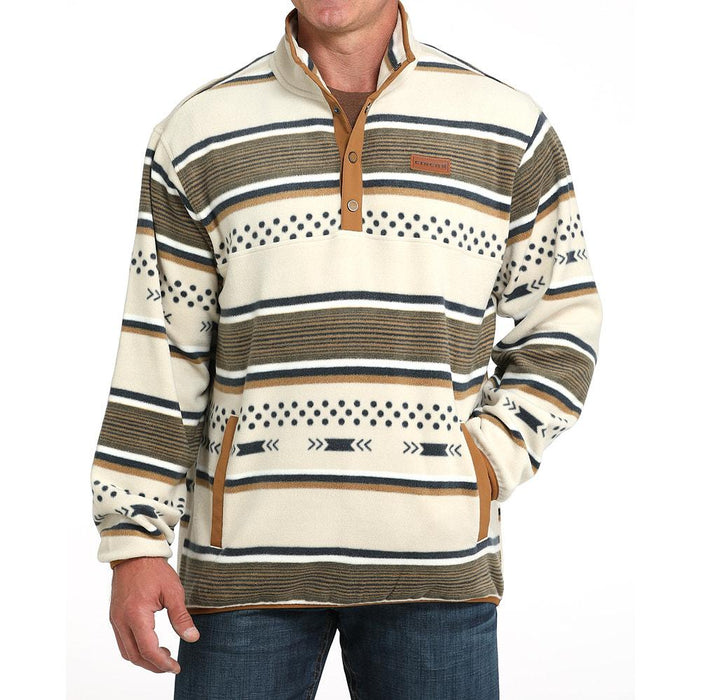 Men's Multi Stripe Cream Pullover
