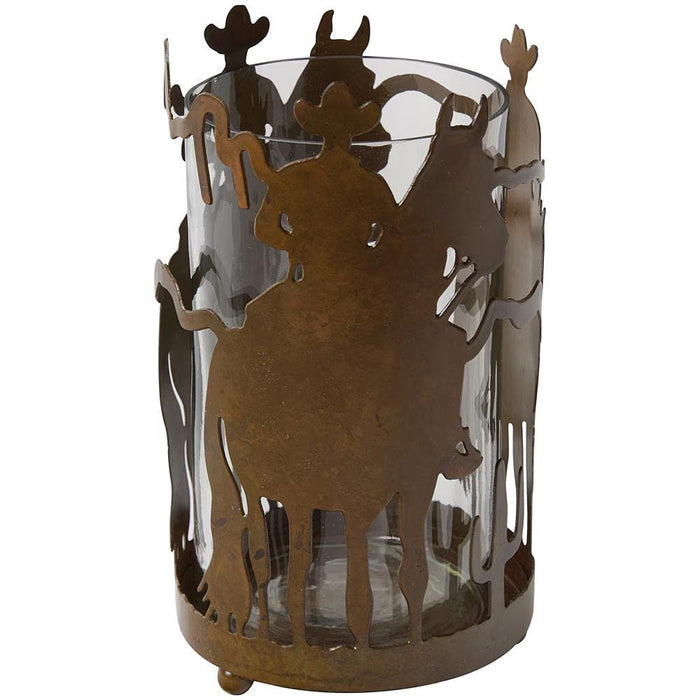 Rustic Cowboy Pillar Candle Holder