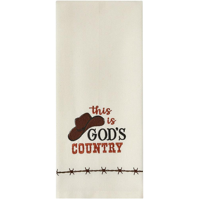 This is God's Country Embroidered Kitchen Towel