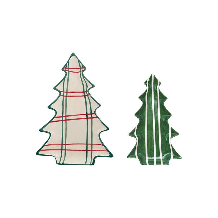 2 Piece Ceramic Tree Plates