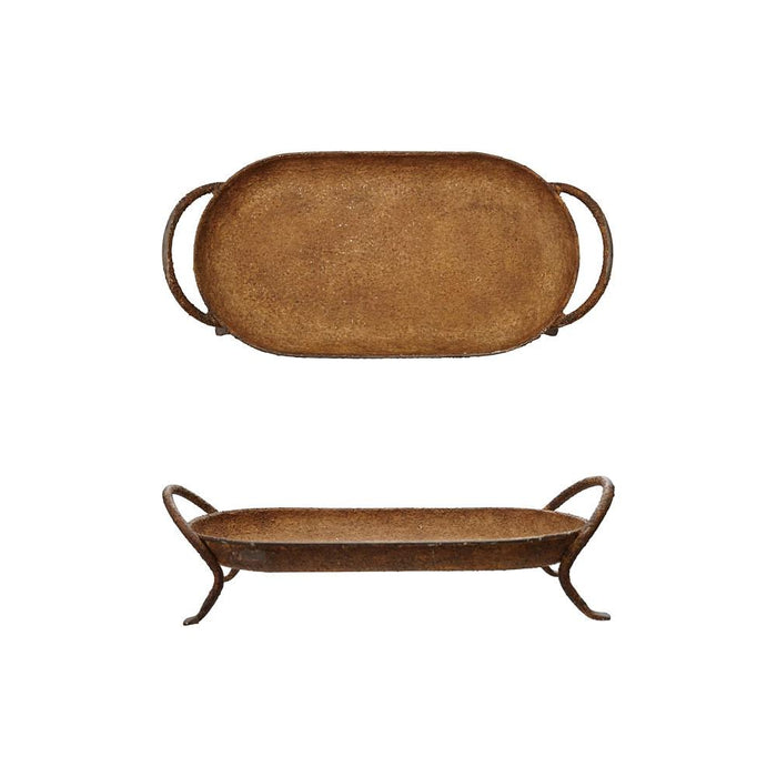 Decorative Metal Footed Tray