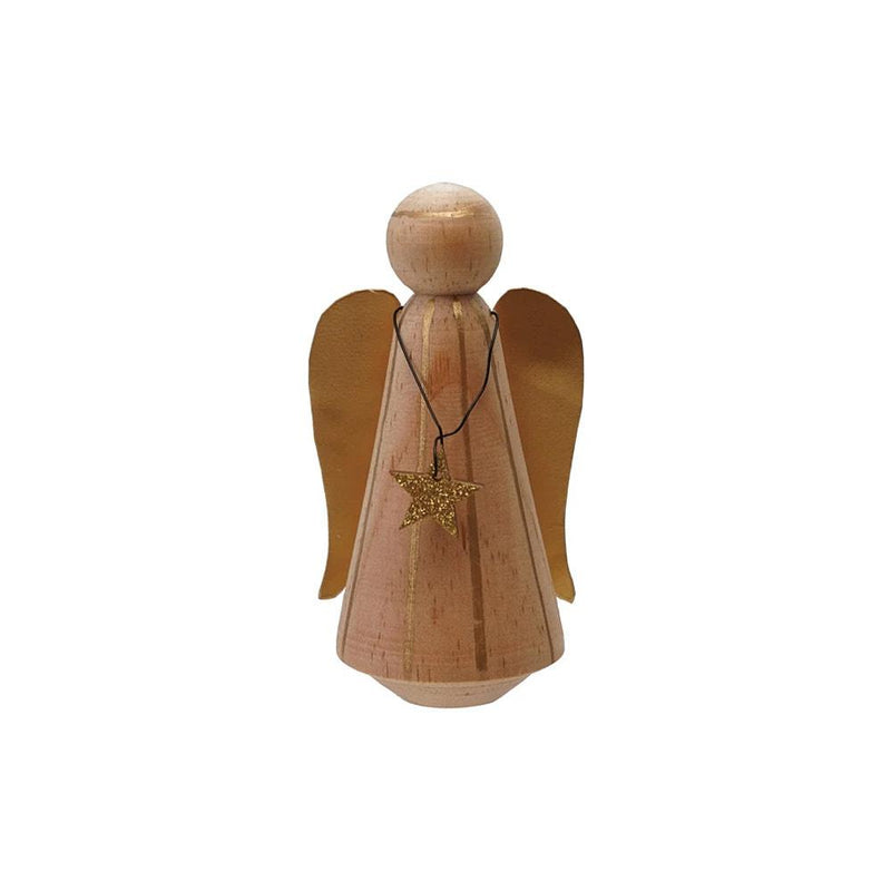 Wood Angel with Star