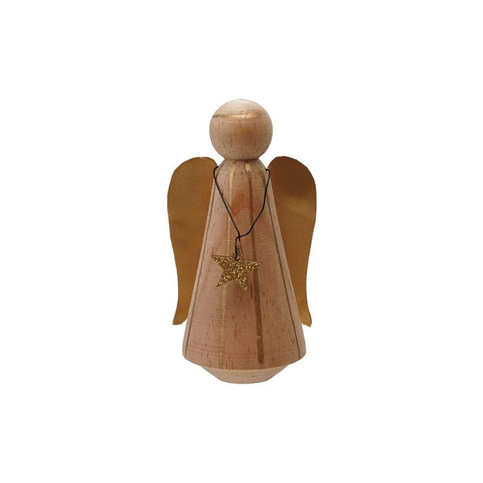 Wood Angel with Star