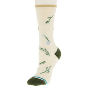 Women's Wildflower Ivory Crew Socks