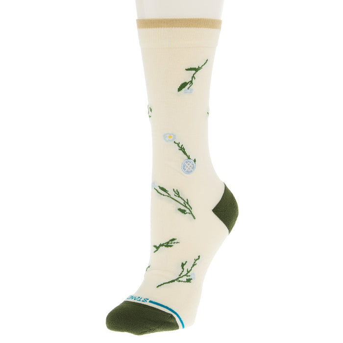 Women's Wildflower Ivory Crew Socks
