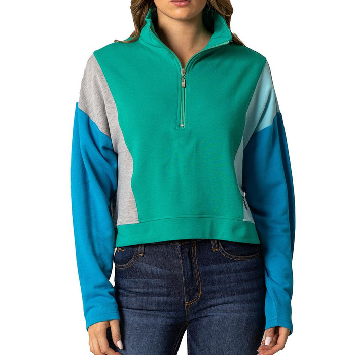 Women's Green Zip Neck Cami