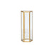 Glass Brass Hexagon Container with Mirror Bottom