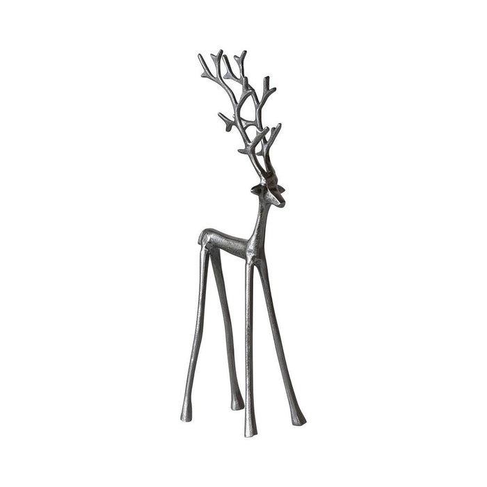 Slim Silver Cast Aluminum Reindeer