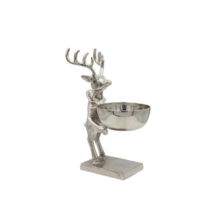 Cast Aluminum Deer with Bowl
