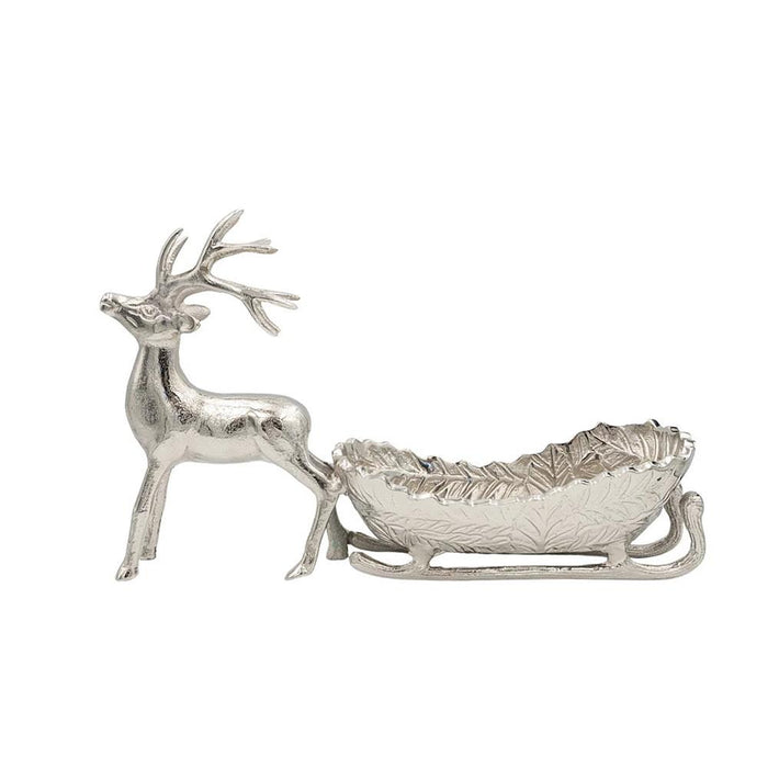 Cast Aluminum Reindeer Sleigh Dish