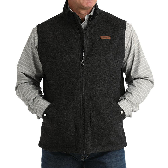 Men's Black Brushed Knit Vest