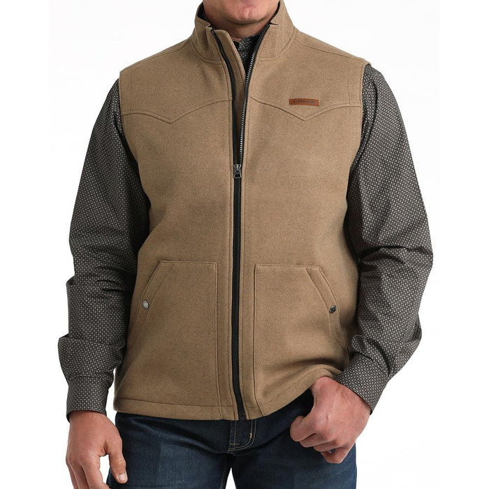 Men's Khaki Brushed Knit Vest