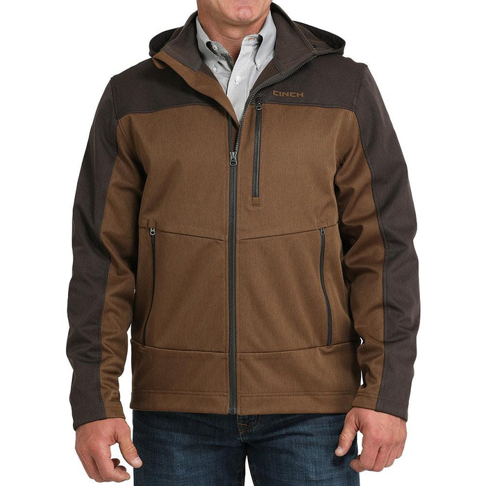 Men's Brown Hooded Softshell Jacket