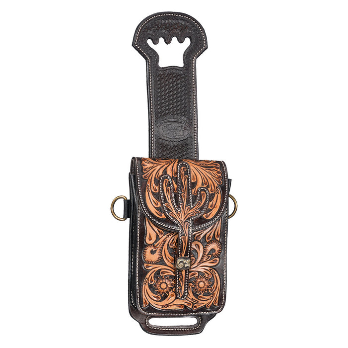 Tooled Leather Rear Cinch Bag