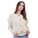 Women's Cream Oversized Button Sweater Top