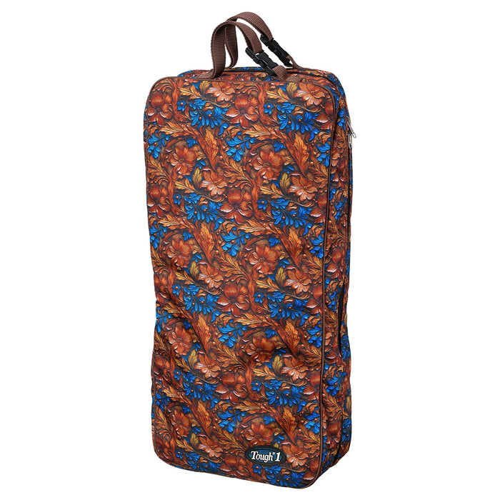 Blue Carved Double Sided Padded Halter Bag
