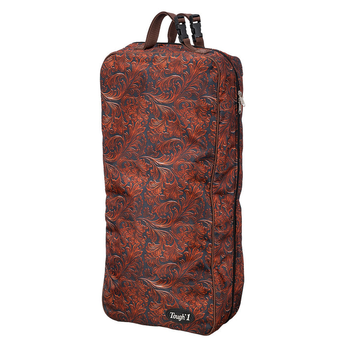 Tooled Leather Carved Double Sided Padded Halter Bag