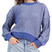Women's Royal Blue Two Tone Striped Top