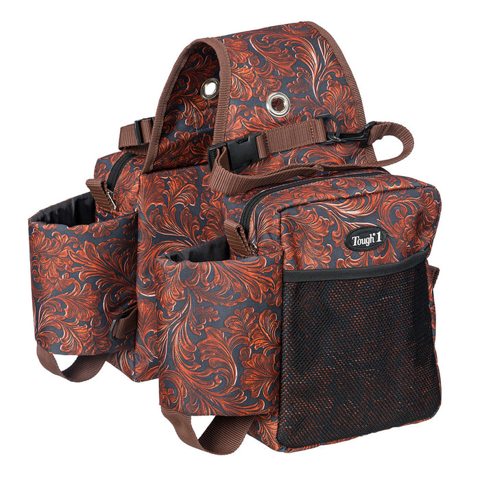 Tooled Leather Bottle Saddle Bag