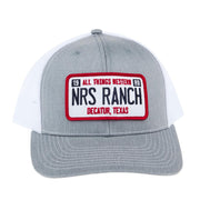 Grey & White License Plate Logo Cap