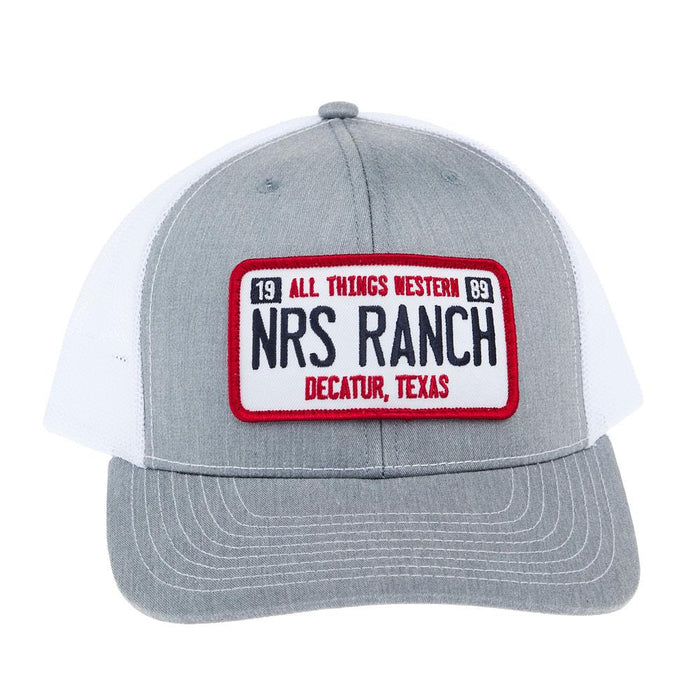 Grey & White License Plate Logo Cap