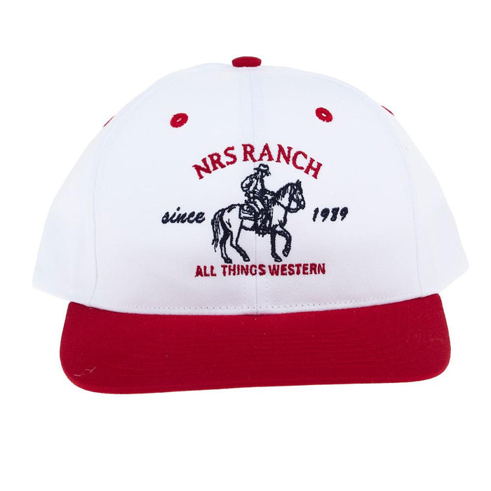 White & Red Embroidered Cowboy Cap
