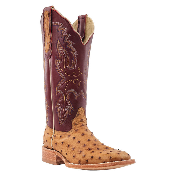 Women's Antique Saddle FQ Ostrich 13 in Antique Sienna Top