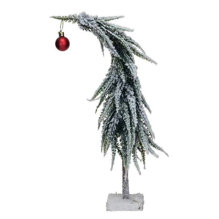 Faux Evergreen Tree with Red Ornament