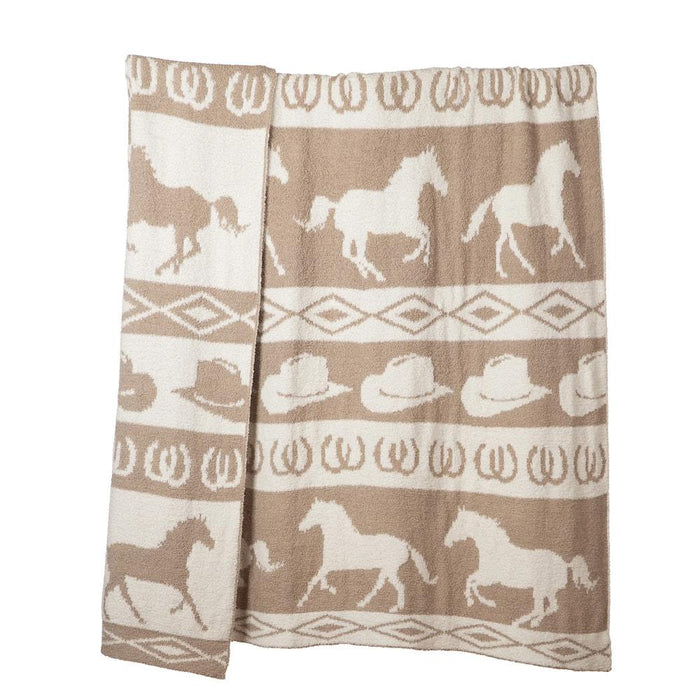 Tan Rodeo Stretchy Throw