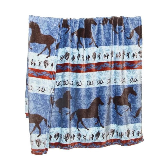 Dancing Desert Horse Light Plush Throw