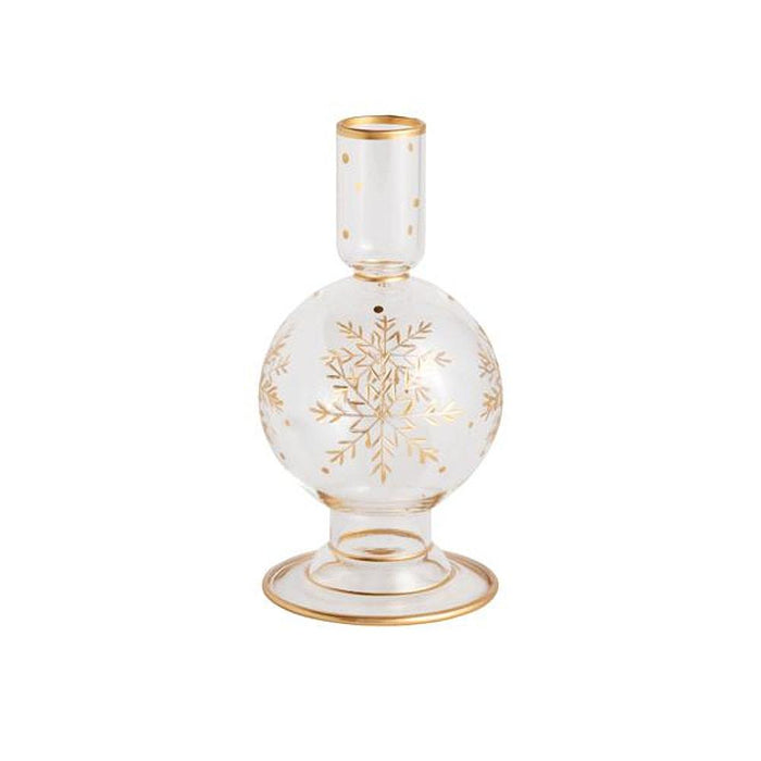 Small Etched Snowflake Taper Holder