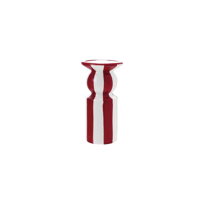 Small Red & White Taper Candle Holder