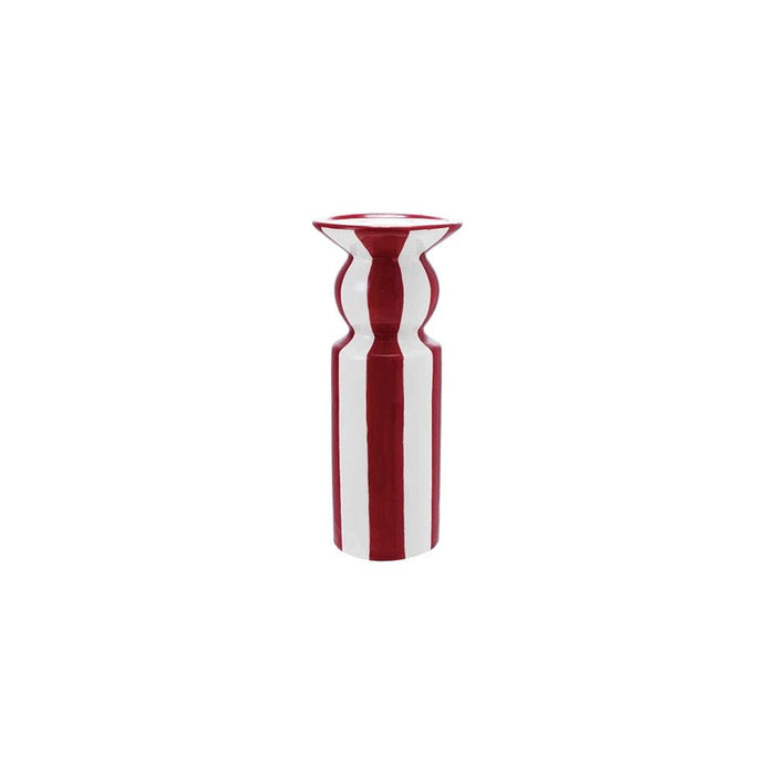 Large Red & White Taper Candle Holder