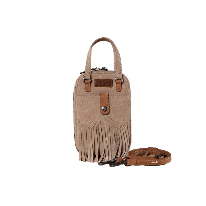 Two Tone Tan North South Mini Crossbody Bag