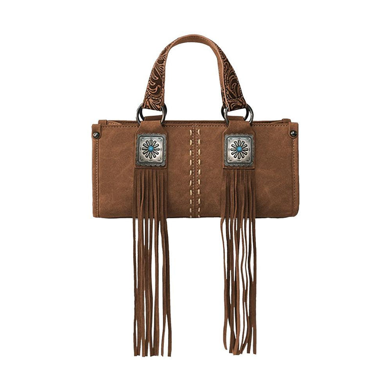 ern Fringe Concho Brown Mini Bag