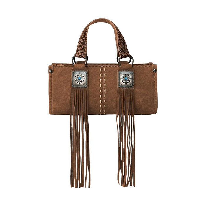 ern Fringe Concho Brown Mini Bag