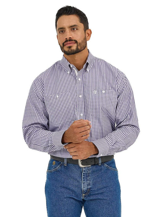 Men's Plaid George Strait Purple Shirt