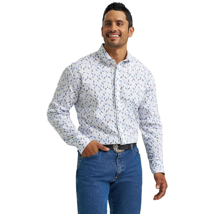 Wrangler Men's George Strait White Paisley Shirt Wrangler Men's George Strait White Paisley Shirt
