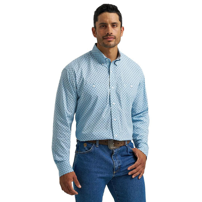 Men's George Strait Blue Print Shirt