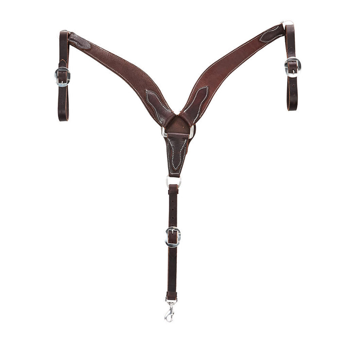 Roughout Chocolate Harness 2 3/4in Tapered Breast Collar