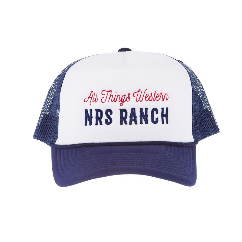 All Things Western Embroidered Navy & White Cap