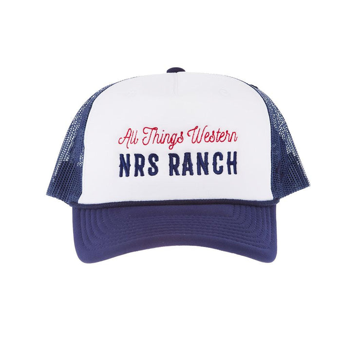 All Things Western Embroidered Navy & White Cap