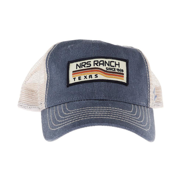 Stripe Slope Logo Indigo & Khaki Cap