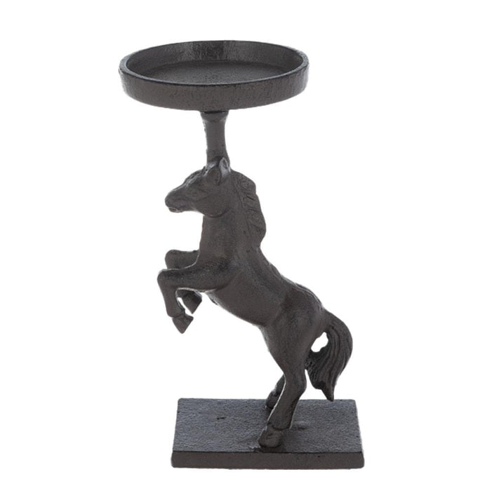 Rearing Horse Cast Iron Candle Holder