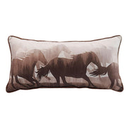 Sepia Tone Running Horse Lumbar Pillow (