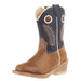 Toddlers Walker Tan Square Toe with Navy Shaft Boot