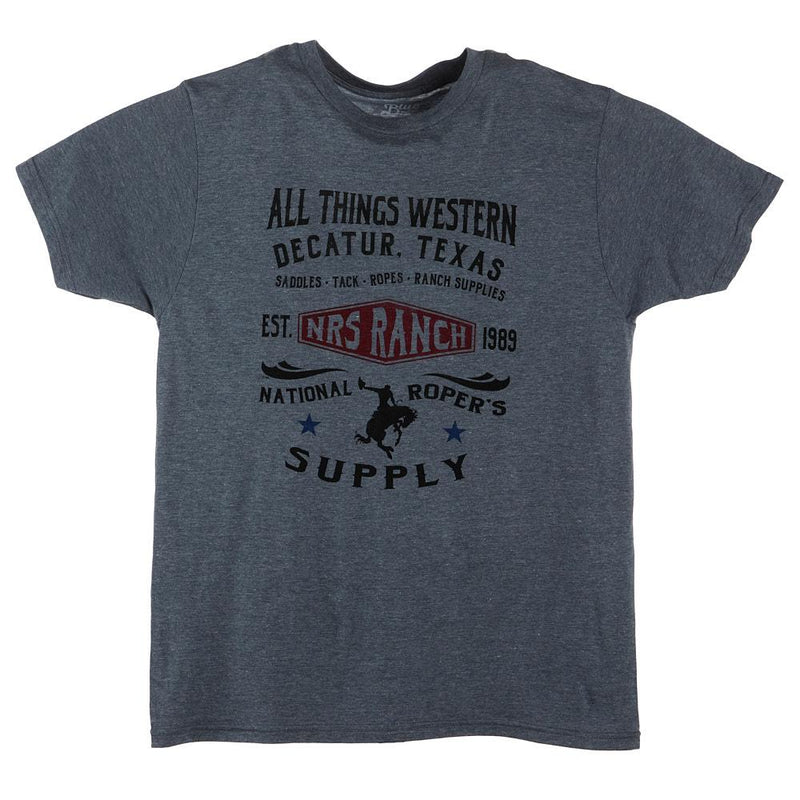 All Things Western Bucking Horse Grey Tee Shirt