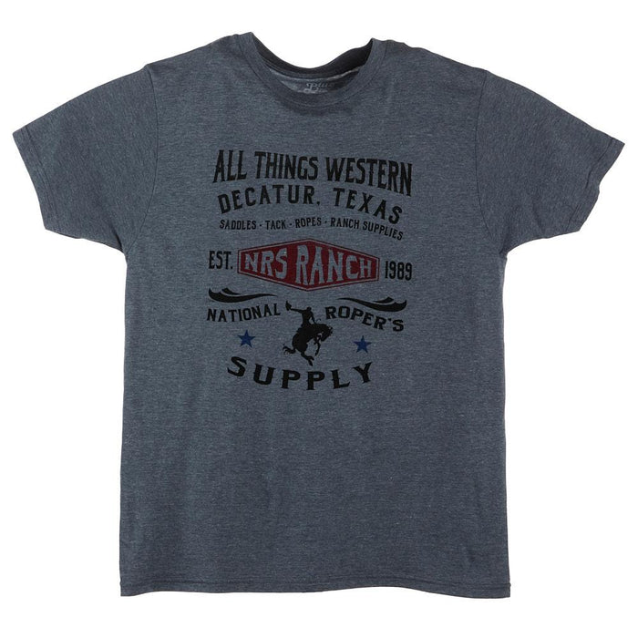 All Things Western Bucking Horse Grey Tee Shirt