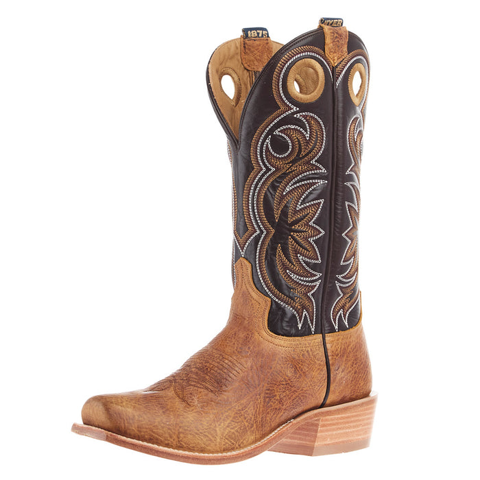 Men's Riley Tan Shrunken Shoulder Vamp 13in Chocolate Cowhide Top Boot