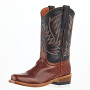 Kid`s Honey Bullfight Shoulder and Black Full Grain Cutter Toe Boot